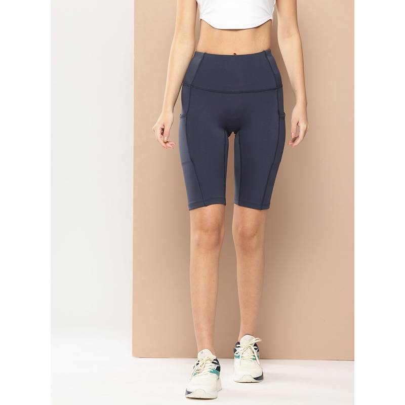 Alcis Navy DryTech+ Slim Fit Athleisure Training Shorts for Women (S)