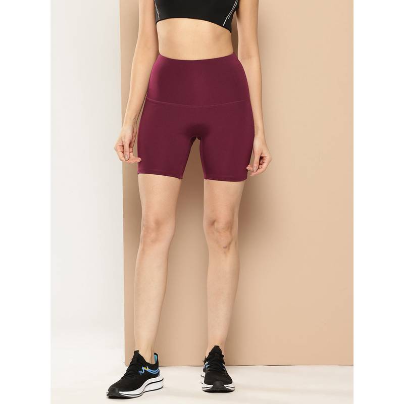 Alcis Maroon CoreLift Slim Fit Booty Training Shorts for Women (L)