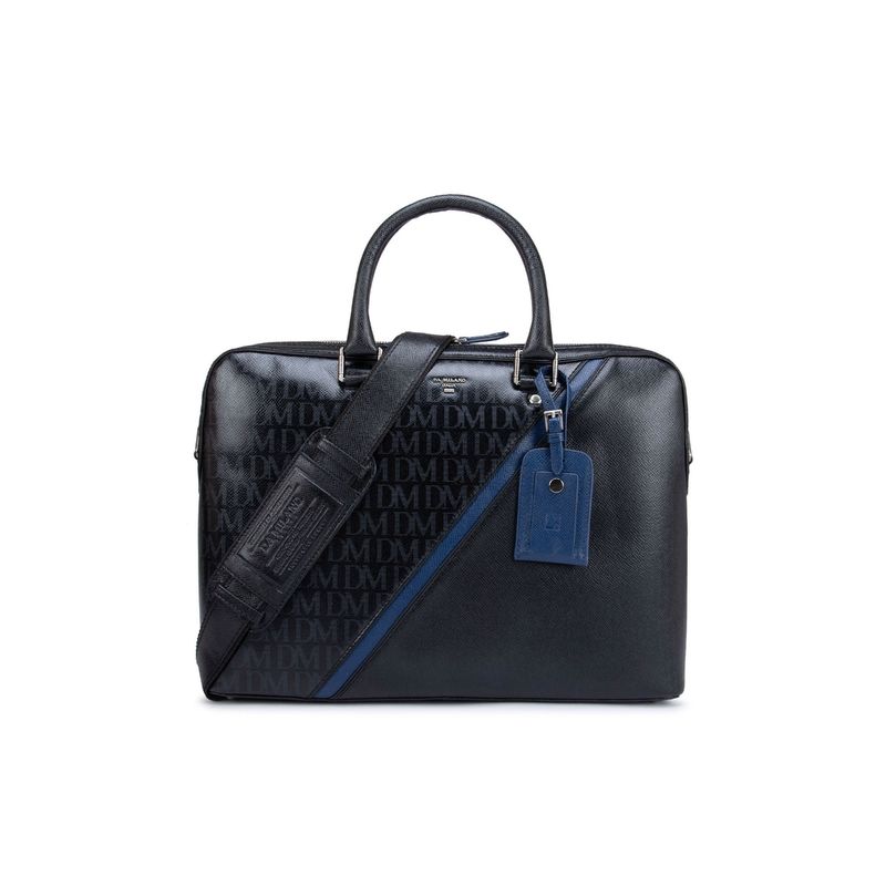 Buy Da Milano DM Franzy Leather Black Laptop Bag Online