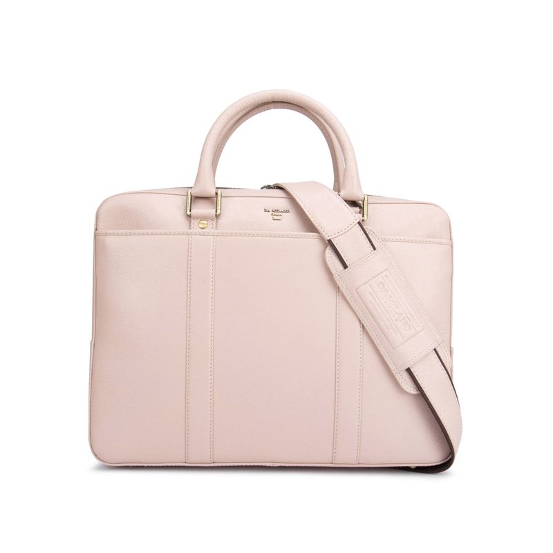 Buy Da Milano Genuine Leather Powder Pink Laptop Bag Online
