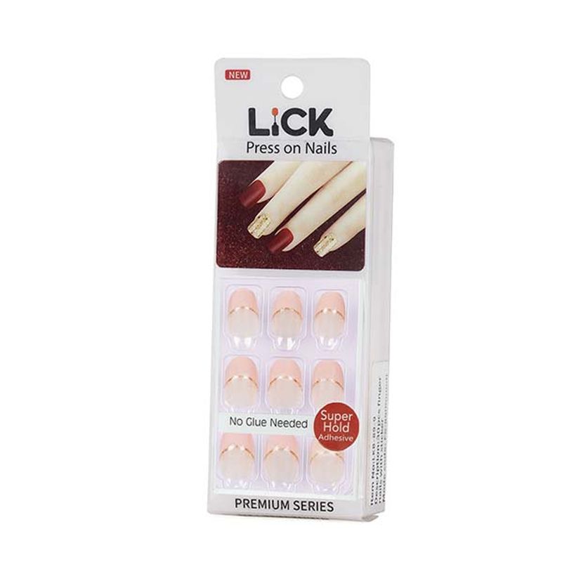 Buy LiCK Orange French Manicure Reusable Artificial Acrylic Press On Nails  Online