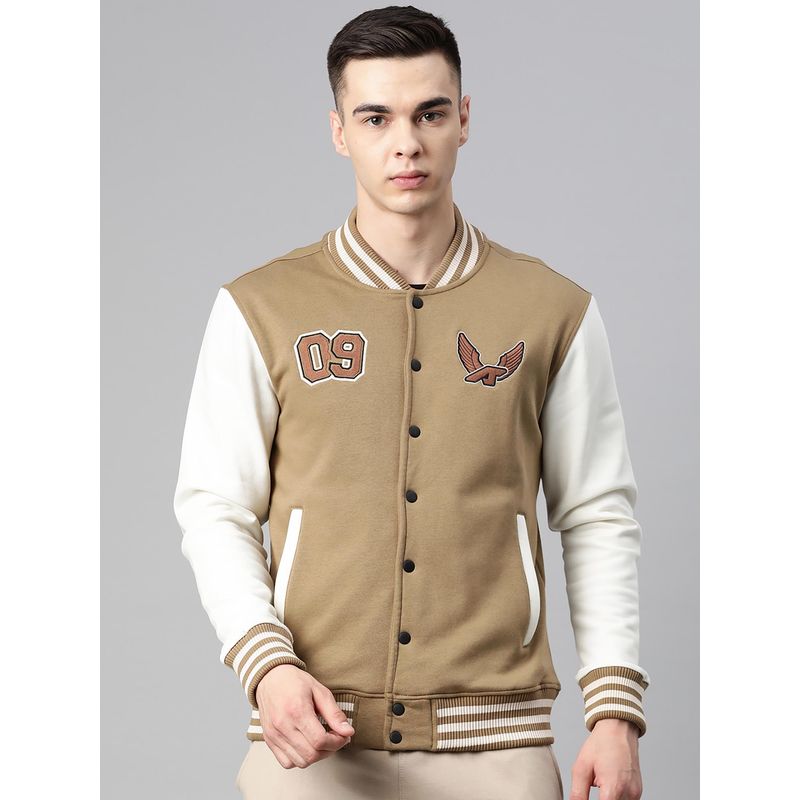 Alcis Men Typography Printed Varsity Jacket (XL)