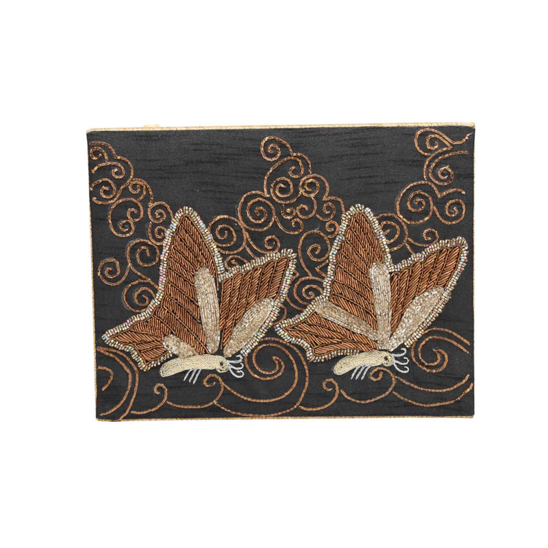 BUTTERFLY HARD CASE CLUTCH SOLID PINK
