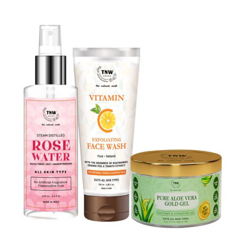 Buy TNW The Natural Wash Aloe Vera Gel + Vitaminc Face Wash + Rose ...