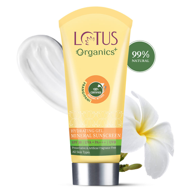 Lotus Organics + Hydrating Gel Mineral Sunscreen SPF 30 PA +++ - 100% Chemical Free