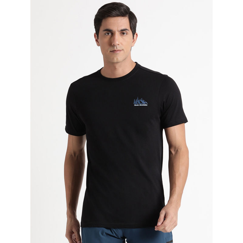 Wildcraft Black Printed Mountain Crew T-Shirt (L)