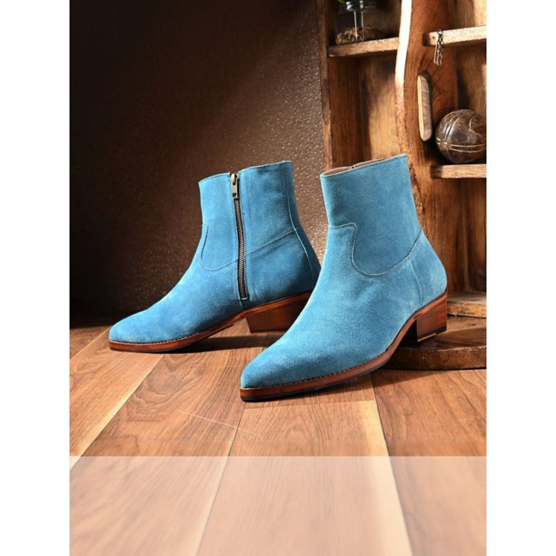 Mille Dollari Men's Leather Pointed Toe Flatform Casual Boots (UK 11)