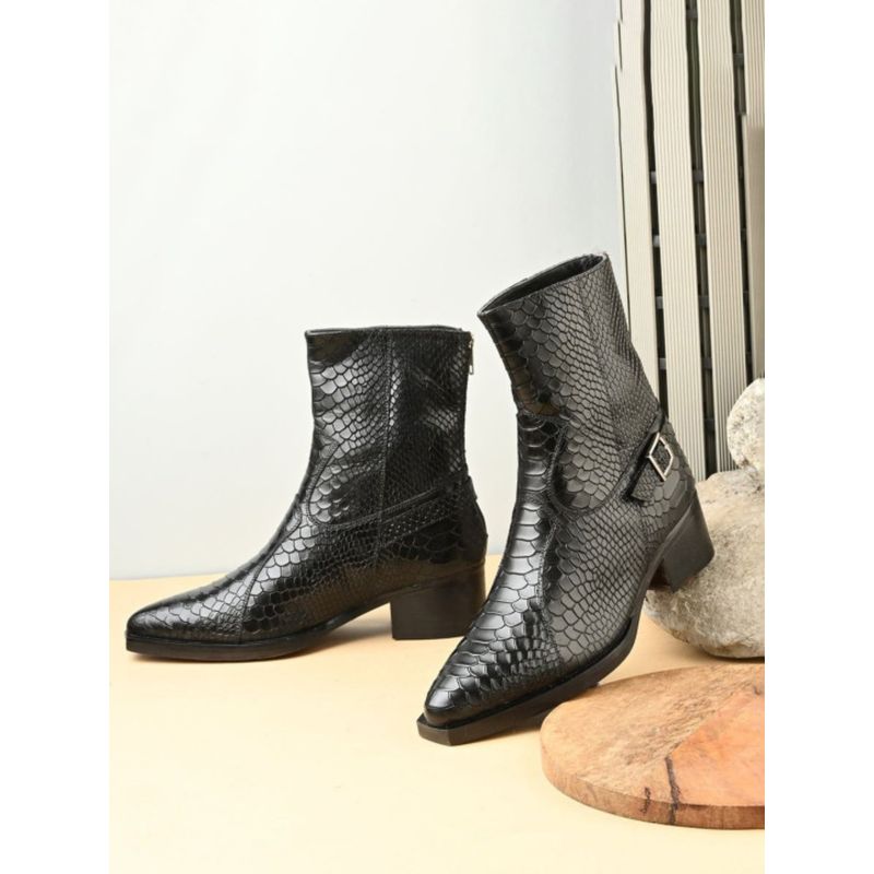 Mille Dollari Men's Patterned High Ankle Casual Leather Boots (UK 5)