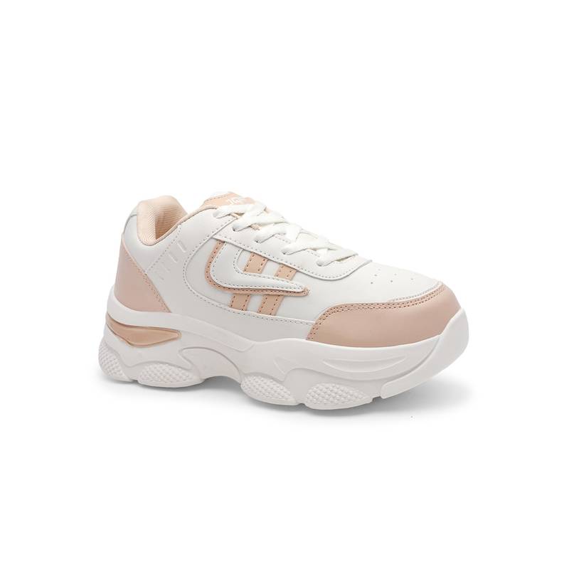 JQR Siyana White And Pink Women Sneakers (UK 4)