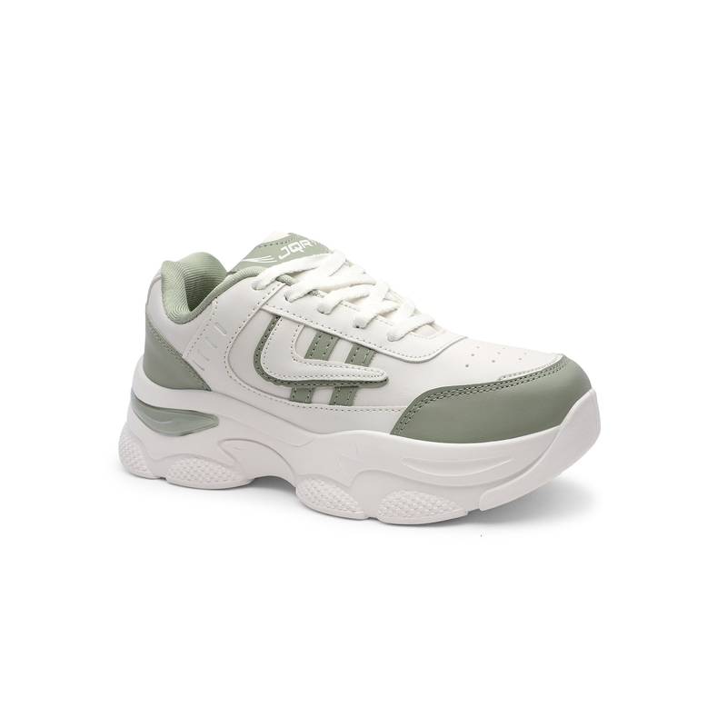 JQR Siyana White And Green Women Sneakers (UK 5)
