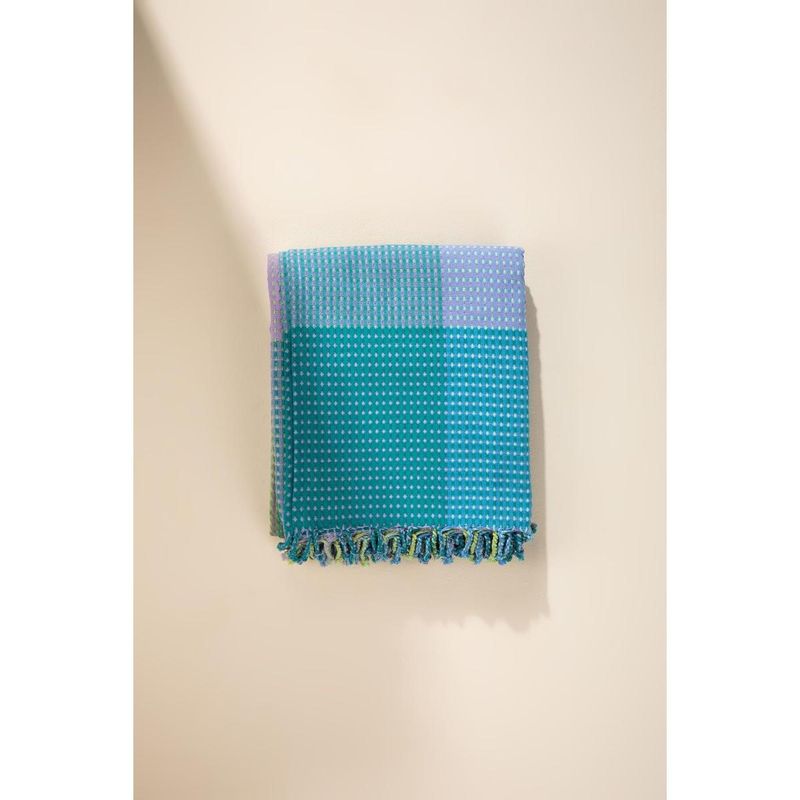 Freedom Tree Code Checks Recycled Cotton Blue Bedcover (Queen)