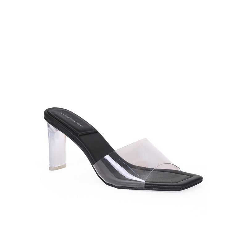 CAMLEE COMFORT Ferry Black Clear Strap Block Heels (Euro 36)