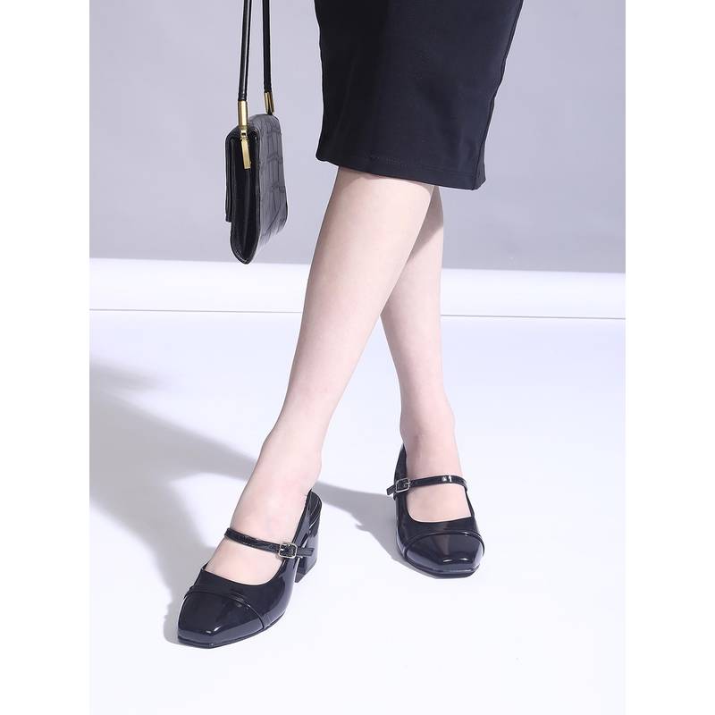 CAMLEE COMFORT Emma Black Patent Slingback Sandals Heels (Euro 36)