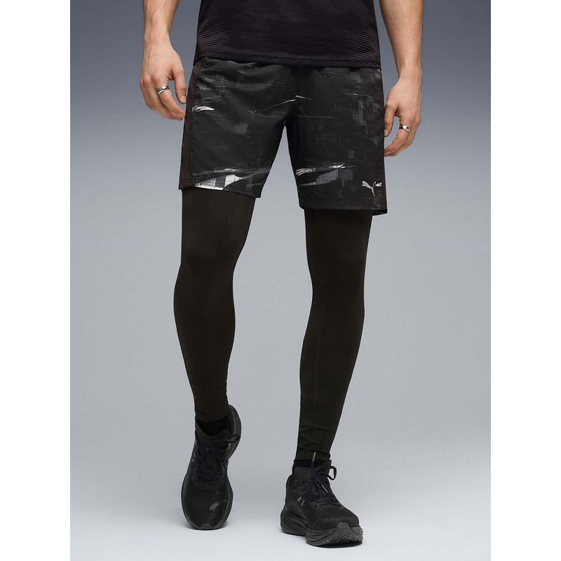 Puma Men Black Printed Run Velocity Aop 7 Short (M)