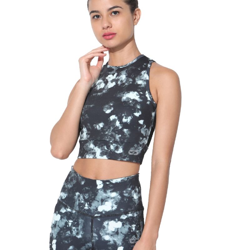 Silvertraq Padded Moto Crop Tee Dark Blossom - Multi-Color (XL)