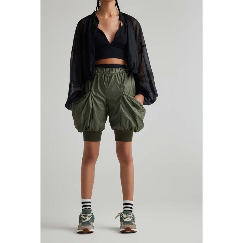 Muvazo Womens Pop Out Shorts Olive (M)