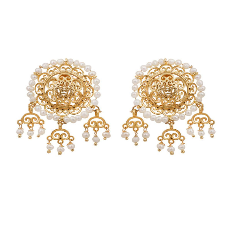 Zariin Gold Romantic Whisper Statement Earrings Buy Zariin Gold