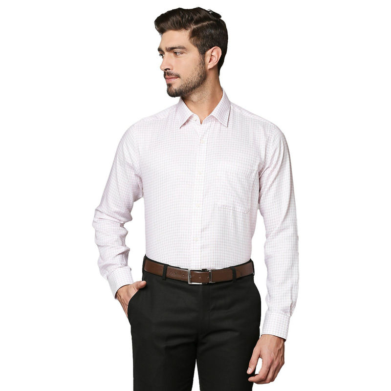 Raymond Men Light Pink Shirt (S) (S)