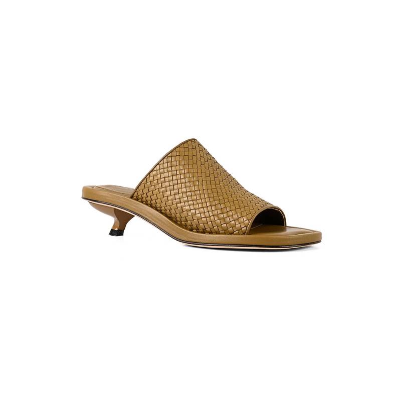 Vanilla Moon Women Taupe Diamond Kitten Heels (EURO 39)