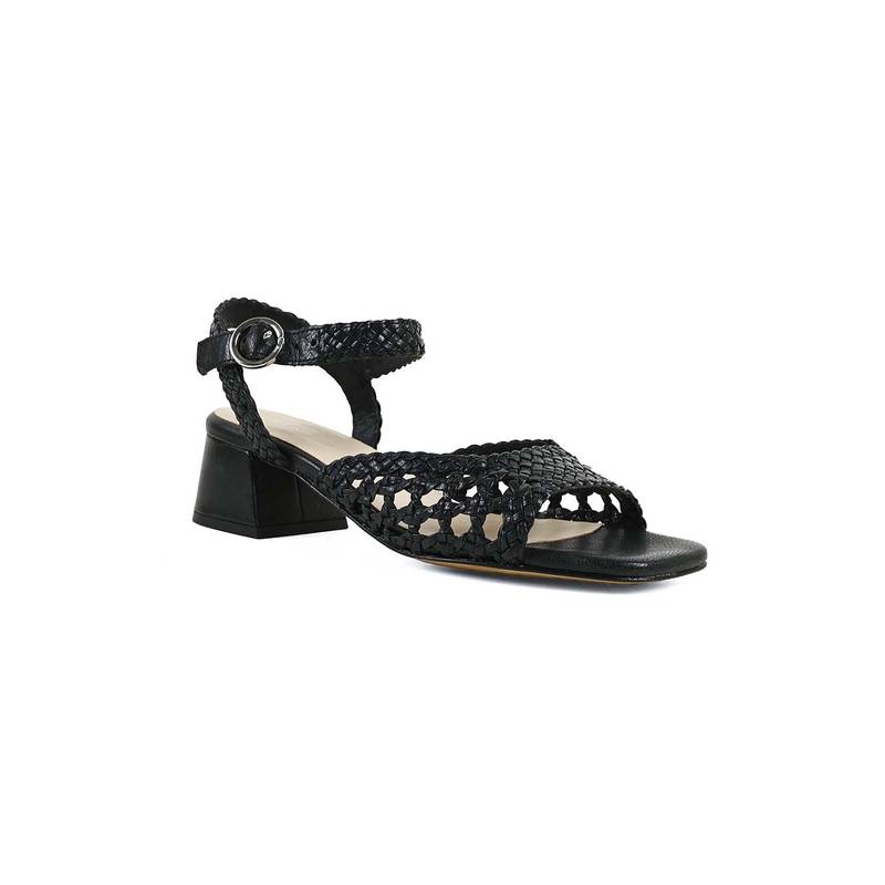 Vanilla Moon Women Black Feather Block Heels (EURO 36)