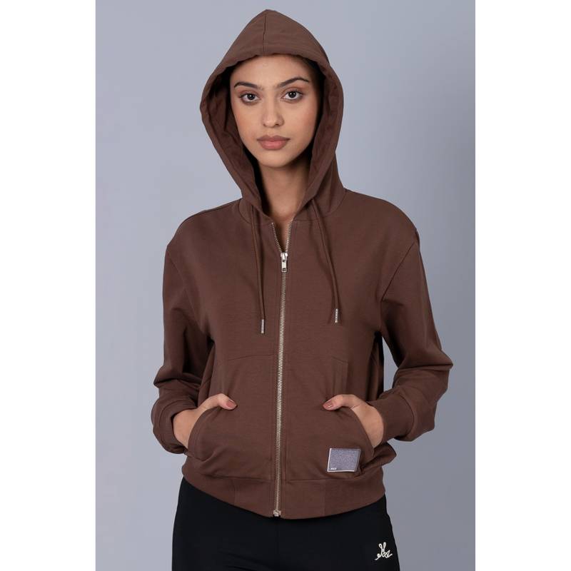 Muvazo Women Chestnut Back To Basic Sweatshirt (XL)