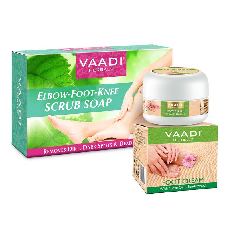 Vaadi Herbals Elbow-Foot-Knee Scrub Soap & Foot Crème Combo