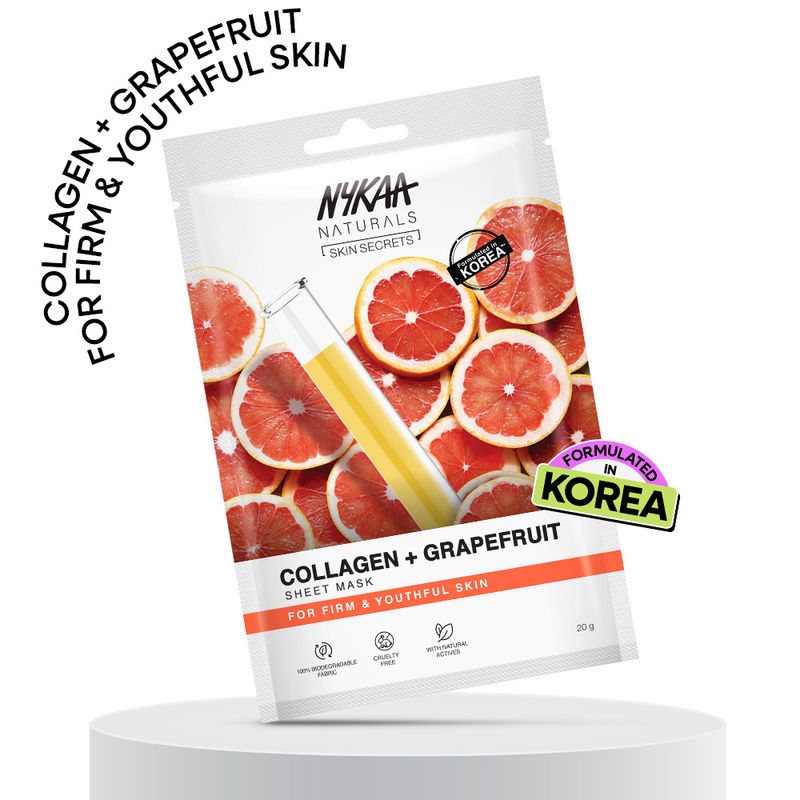 Nykaa Collagen+Grapefruit Sheet Mask For Firm & Youthful Skin-Formulated In Korea - For All Skin Types