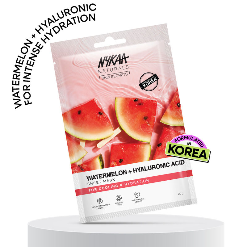 Nykaa Naturals Korean Sheet Mask With Watermelon & Hyaluronic Acid For Cooling & Hydration