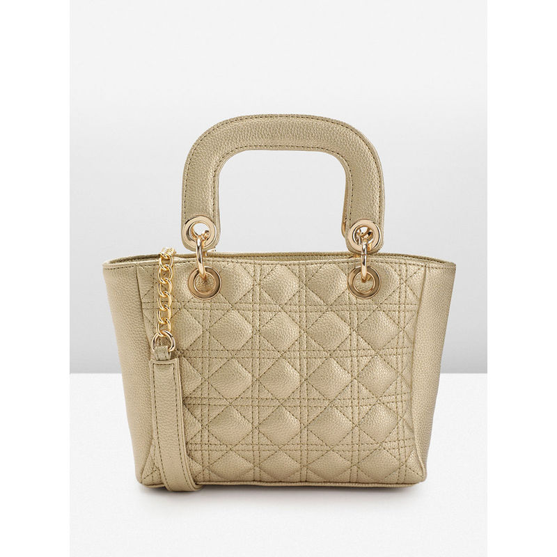 Carlton Vegan Leather Quilted Handbag - Cream