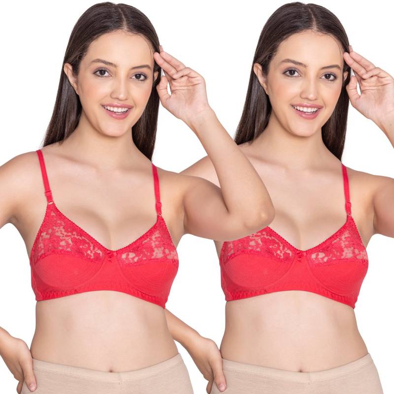 Bodycare Polycotton Coral Color Bra 1535COCO (Pack of 2) (30B)