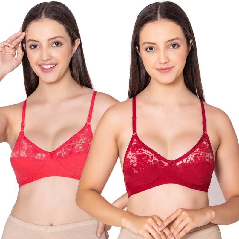 Bodycare Cotton Coral, Maroon Color Bra 1535COMH (Pack of 2) (32B)