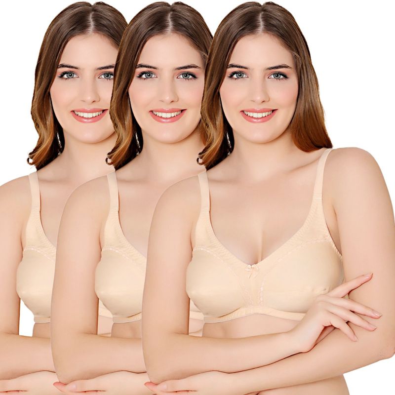 Buy Bodycare Polycotton Skin Color Bra 1585SSS (Pack of 3) Online