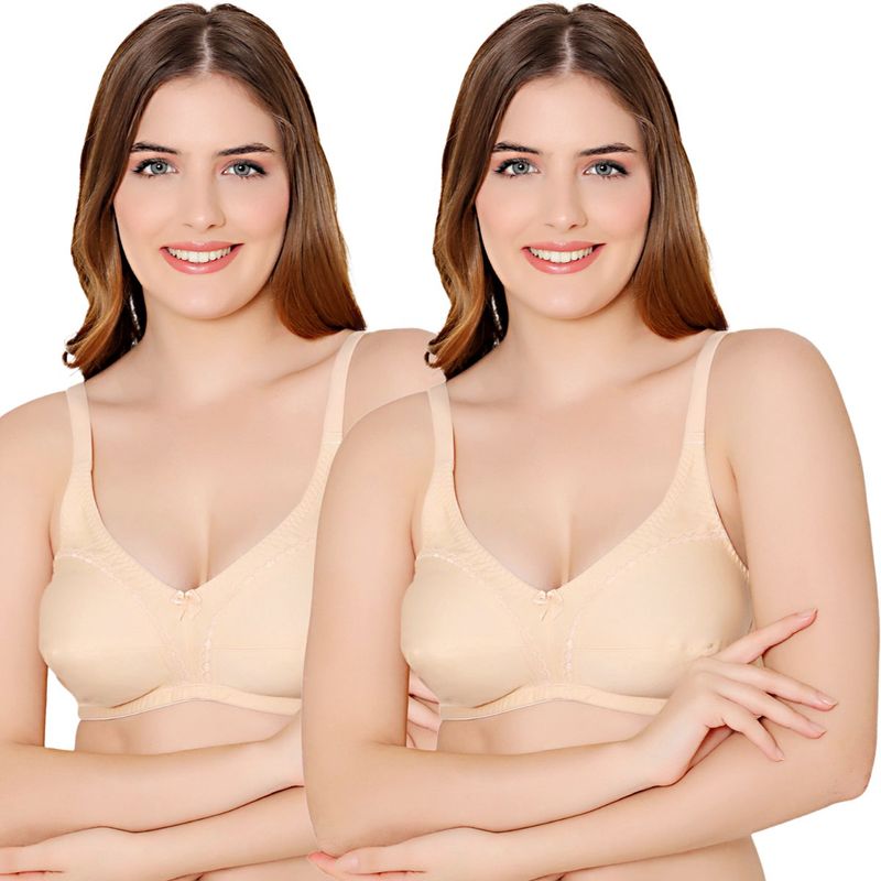 Bodycare Polycotton Skin Color Bra 1585SS (Pack of 2) (32B)