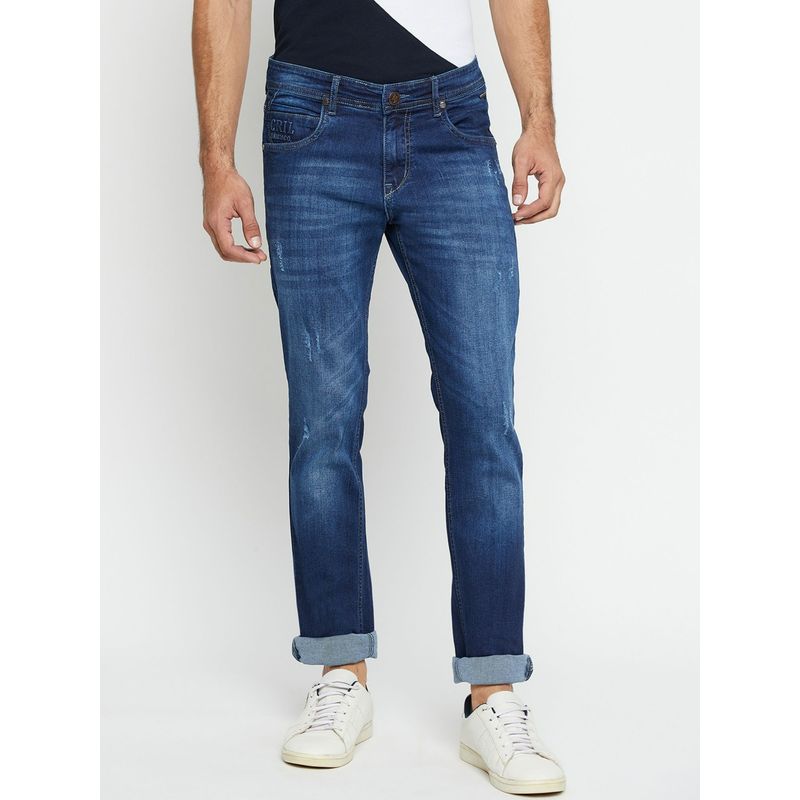 Cantabil Men Blue Solid Casual Jeans (32)
