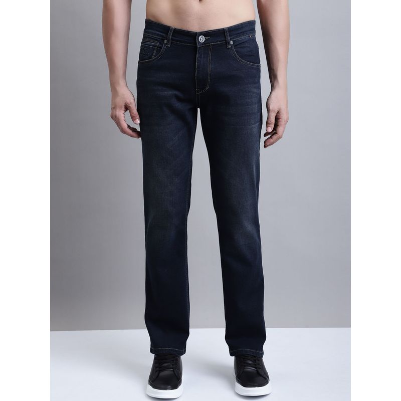 Cantabil Men Casual Dark Blue Denim Jeans (32)