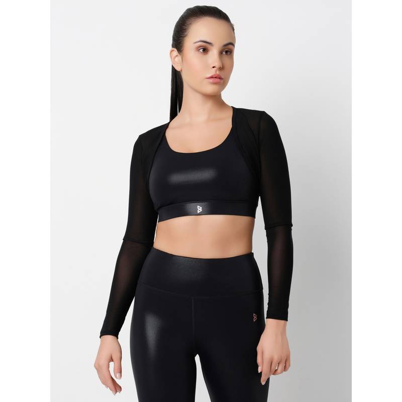 BODD ACTIVE Sheer Impact Black Mesh Bolero (L)