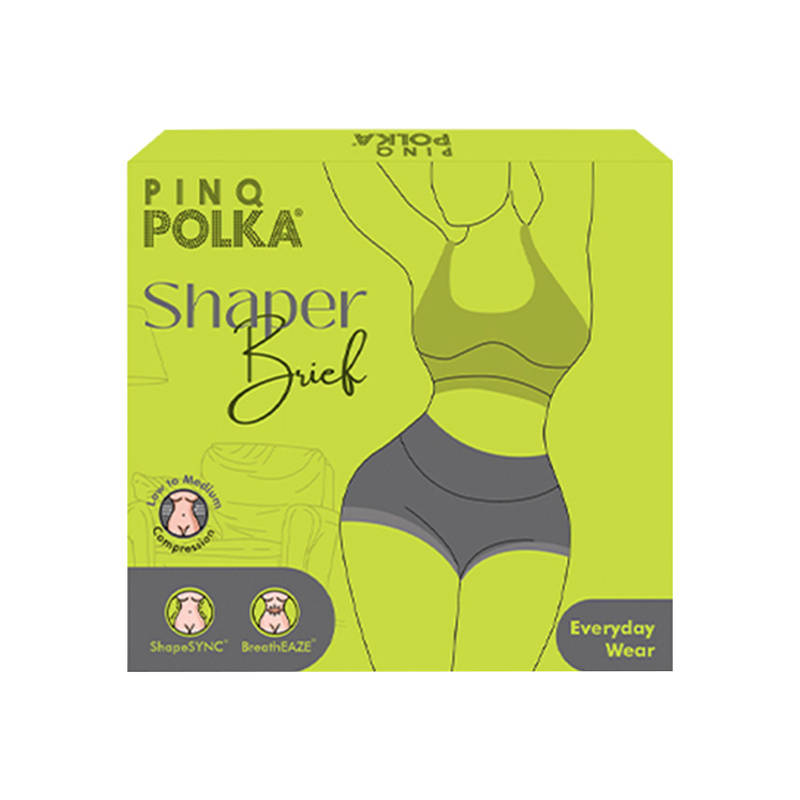 PINQ Polka Shapewear Tummy Tucker Everyday Brief Panty No Rolling Lace Detailing (Nude) - XL