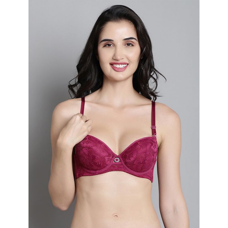 Makclan Everyday Opulence Lace Brassiere Maroon (34C)