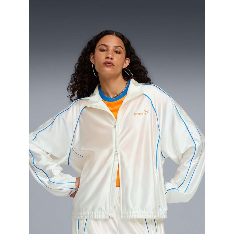 Puma X FENTY T7 Women White Solid Track Jacket (S)