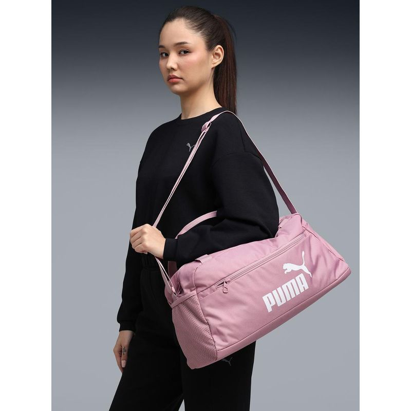 Puma Pink Solid Phase Sports Duffle Bag With Detachable Strap
