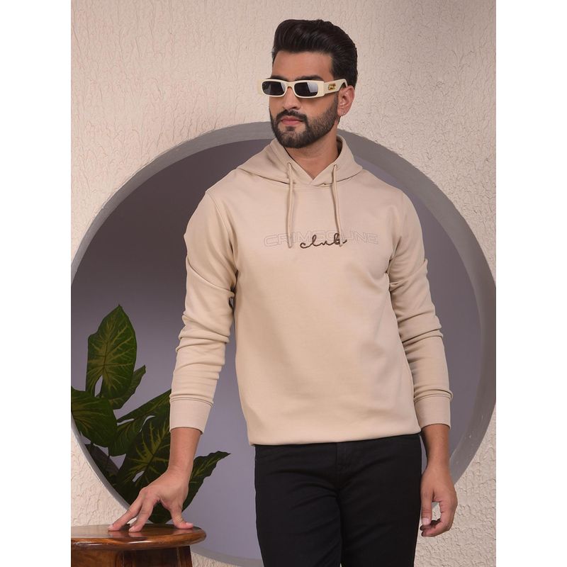 CRIMSOUNE CLUB Beige Hooded Neck Hoodie (S)