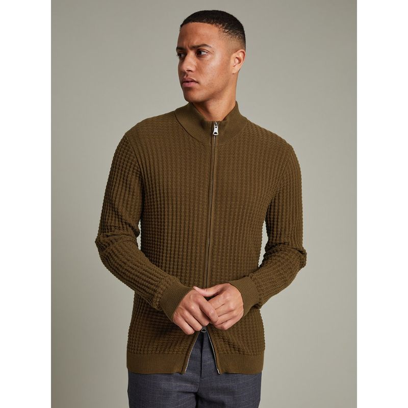 Matinique Desert Sand Solid High Neck Sweater (M)