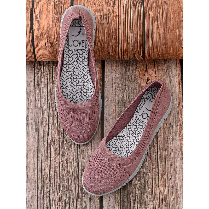 Jove Women Pink Solid Sporty Sneakers (EURO 36)