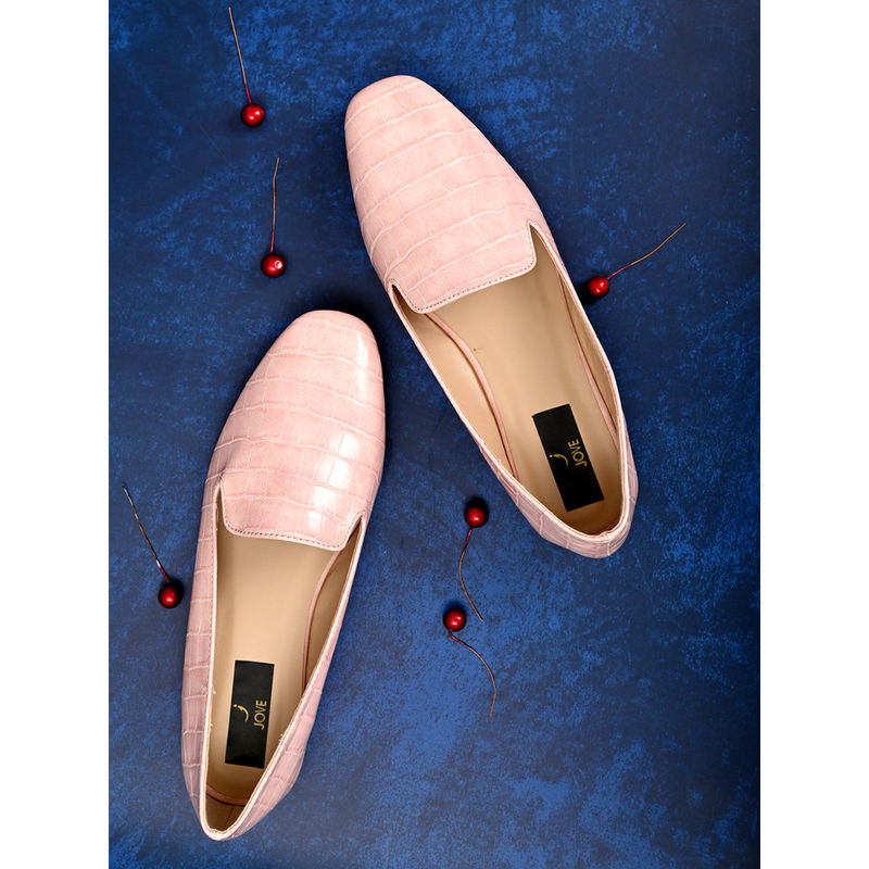 Jove Women Pink Animal Print Ballerinas (EURO 41)