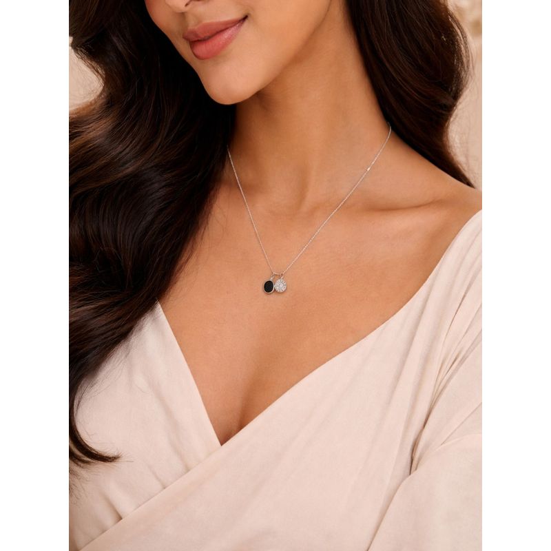 Buy Jewelz Silver Plated Dual Charm Pendant Necklace for Women Online