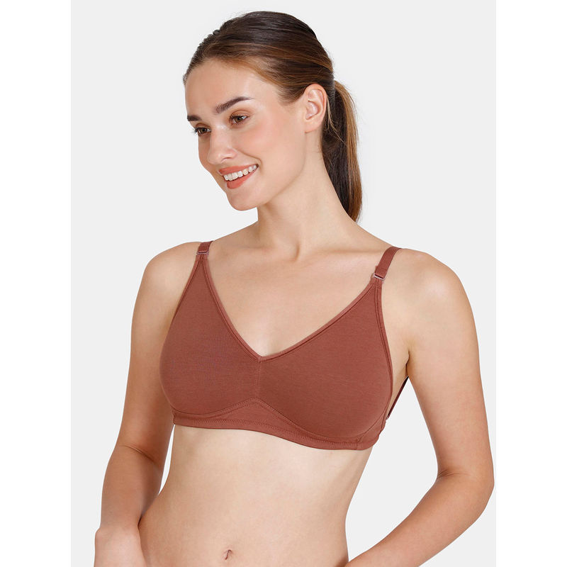 Zivame Double Layered Non Wired 3-4th Coverage Backless Bra - Nutmeg (Set of 2) (36C)