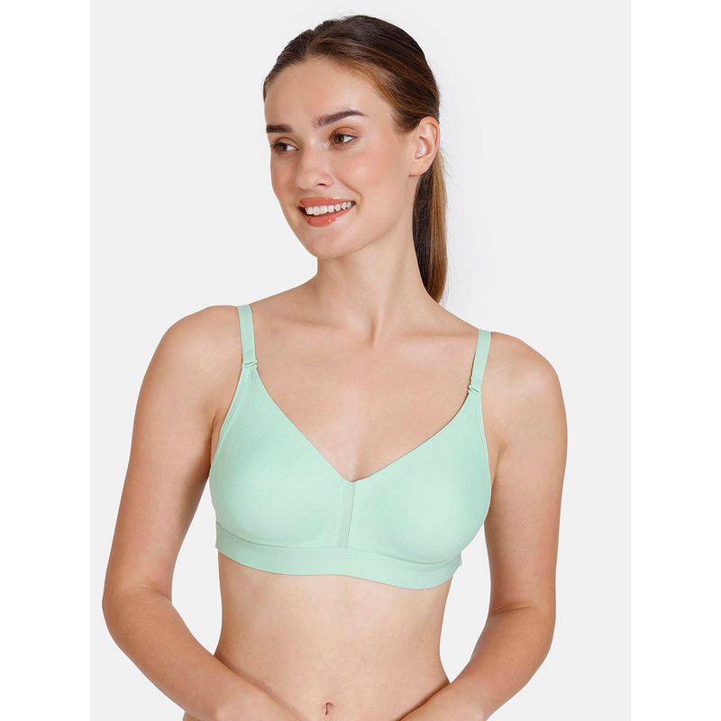 Zivame Double Layered Non Wired 3-4th Coverage Backless Bra - Blue Ash (32C)