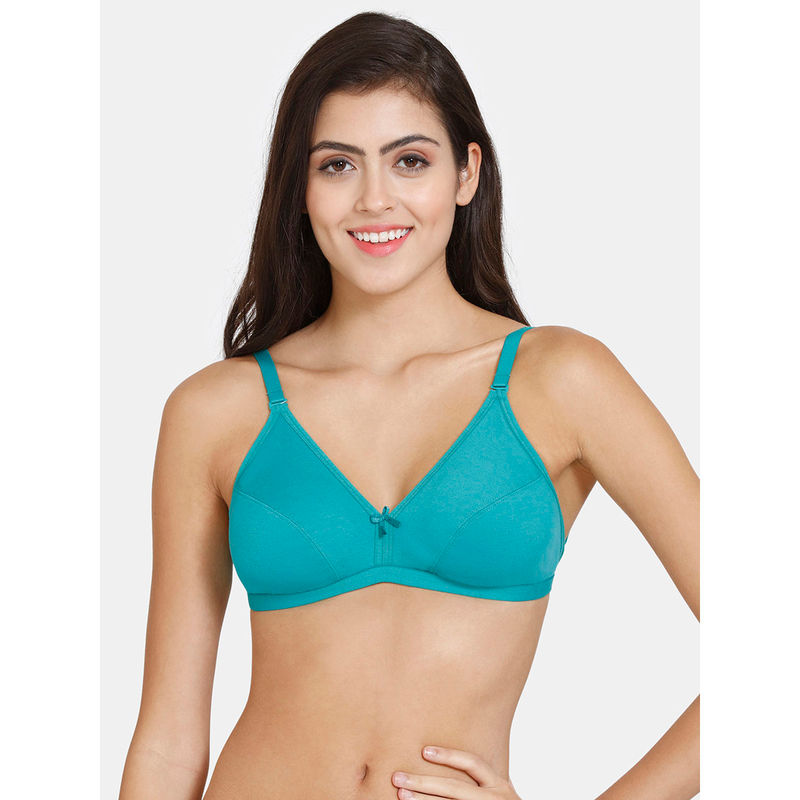Zivame Double Layered Non Wired 3-4th Coverage Backless Bra -Deep Peacock Blue (34D)
