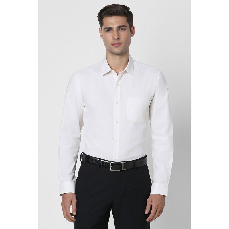 Peter England Men White Slim Fit Formal Shirt (46)
