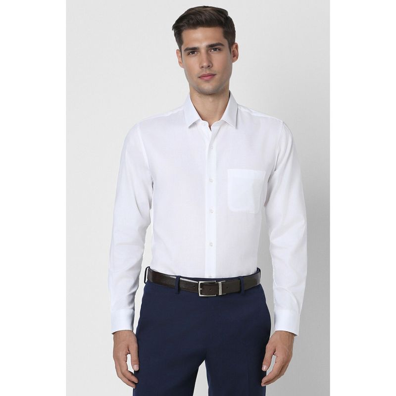 Peter England Men White Slim Fit Formal Shirt (46)